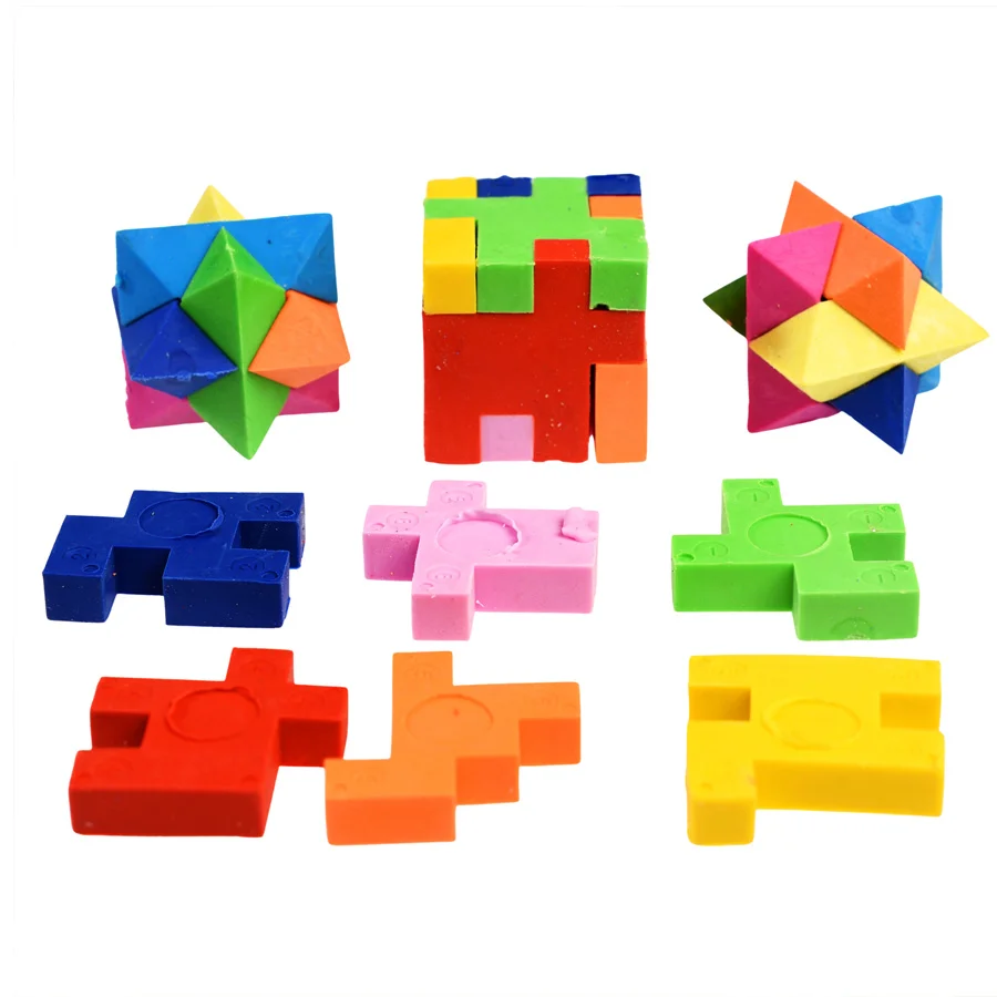 REX Radiergummi 4er-Pack, 3D-Puzzle