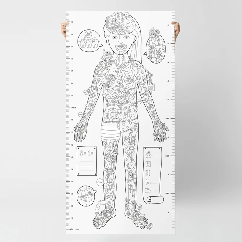OMY gigant plakat til farvelægning, Min krop