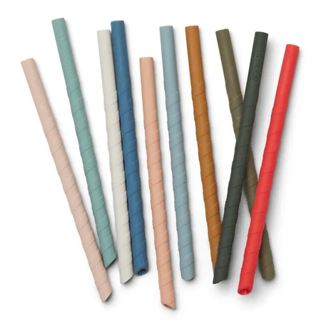 Liewood 10er-Pack Silikonstrohhalme, multi