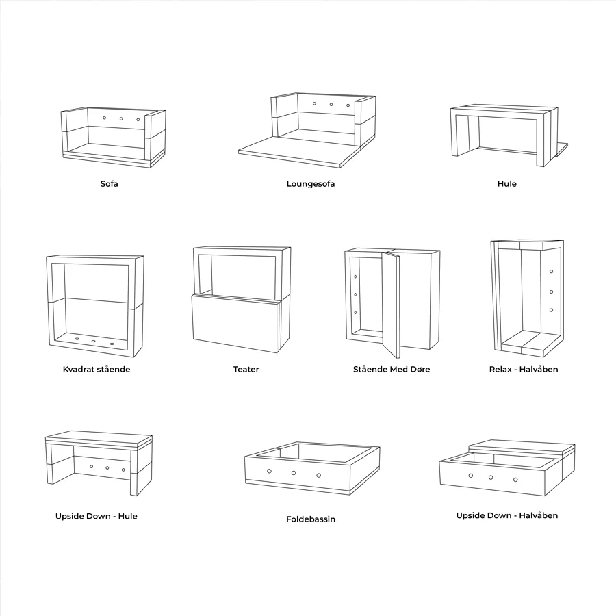 By klipklap KK play fold square Blue grey w. grey