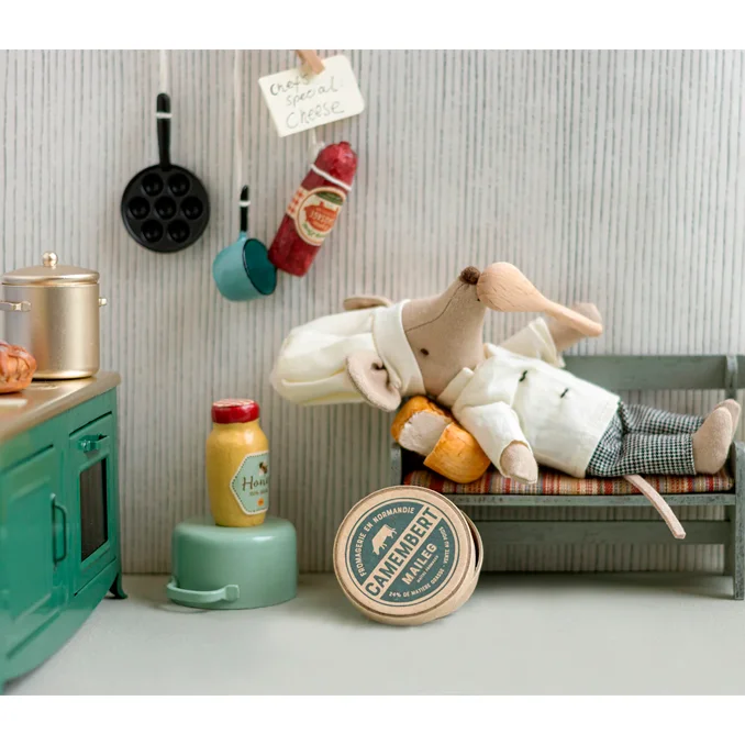 Maileg Kochmaus mit Suppentopf und Löffel