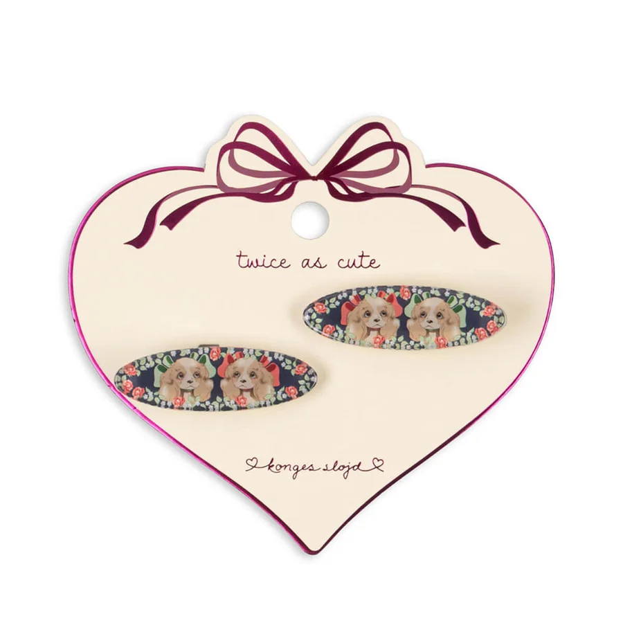 Konges Sløjd 2er-Pack Agnes Haarspangen, Puppy