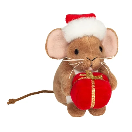 Teddy Hermann Julemus med Julegave, 11 cm