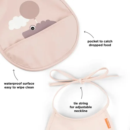 2er-Pack Lätzchen mit Tasche, Happy Clouds, powder, Done by Deer