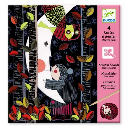 Djeco Kratzkarte schwarz, Nacht
