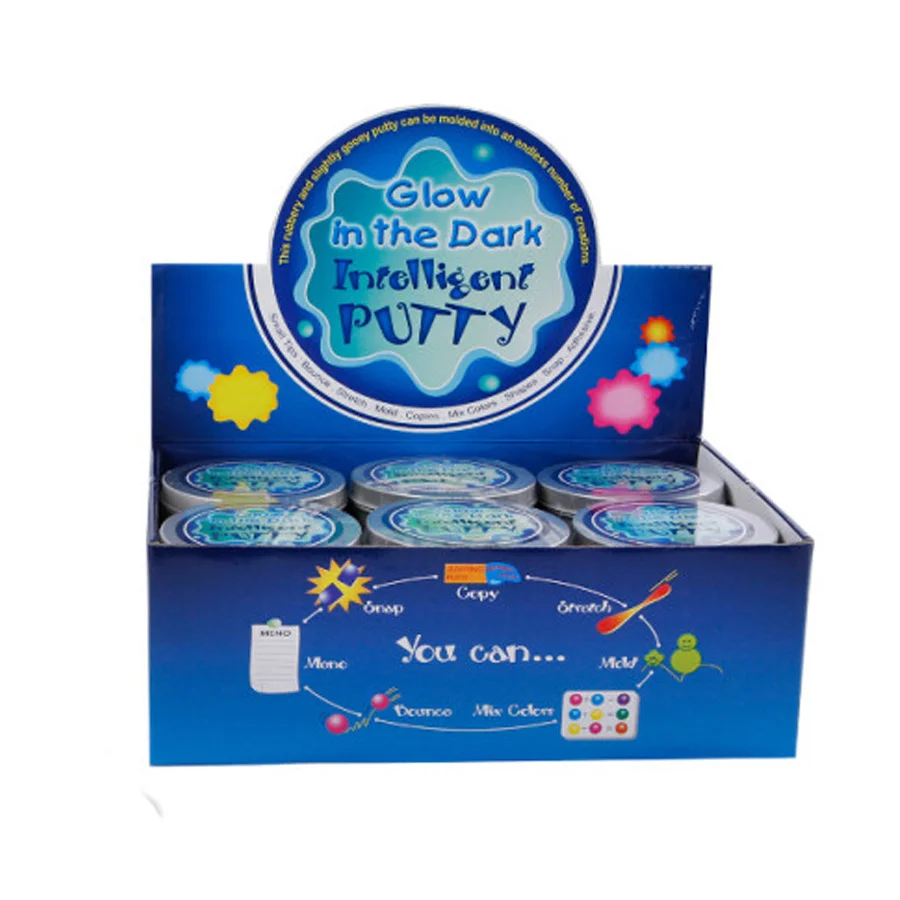 Selvlysende putty i dåse, asst.