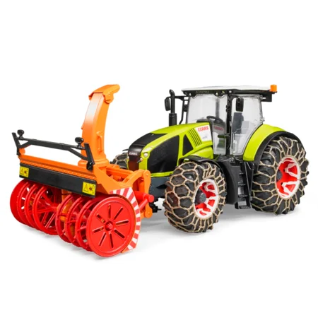Bruder Claas Trecker Axion 950 mit Schneeketten und Schneefräse