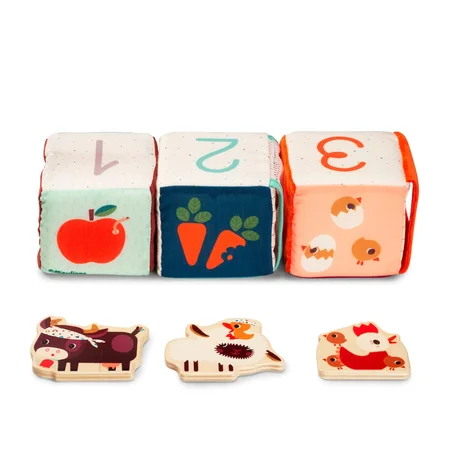 Lilliputiens aktivitetsklodser i stof, bondegård