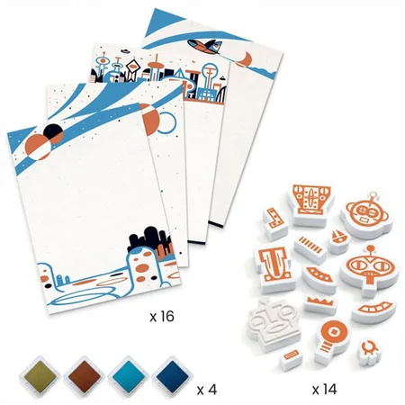 Djeco Stempelset Mix & Match - Alien-Roboter