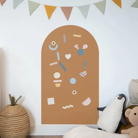 Ferflex® Round Top Magnetische Tapetenwand - 1 m x 58 cm, Karamell