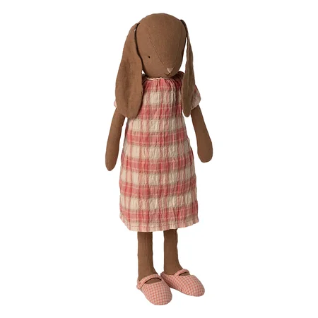 Maileg Kaninchen braun Größe 3, Kariertes Kleid