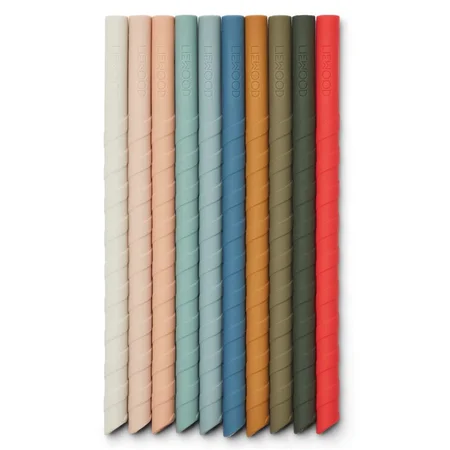 Liewood 10er-Pack Silikonstrohhalme, multi