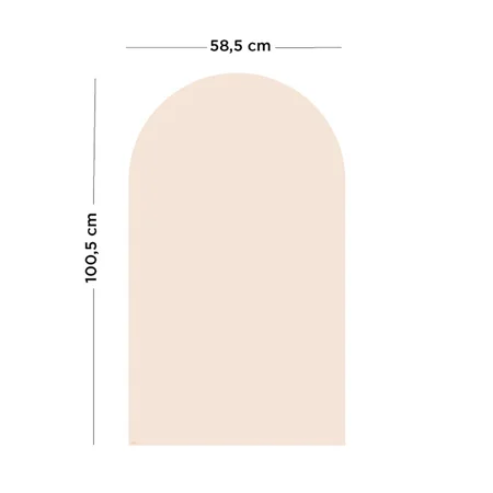 Ferflex® Round Top Magnetische Tapetenwand - 1 m x 58 cm, Rosabeige