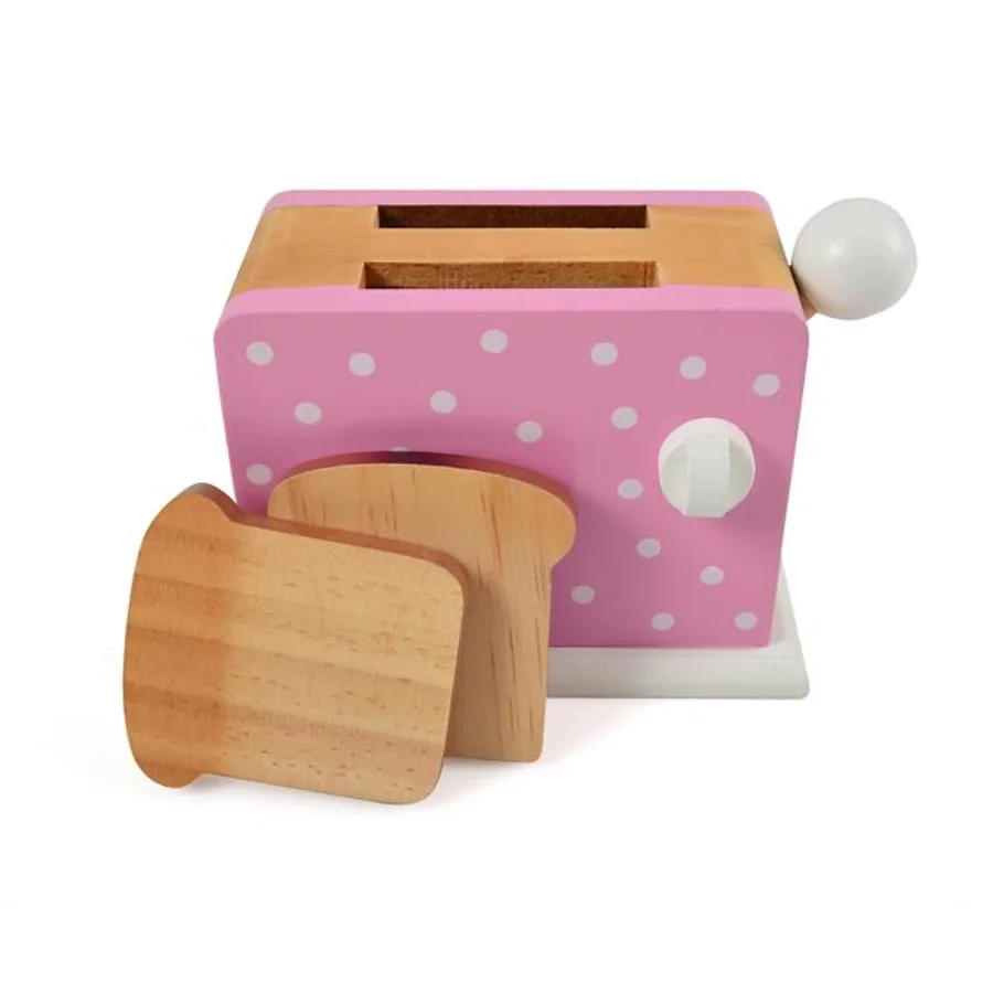 Holztoaster mit Punkten, rosa