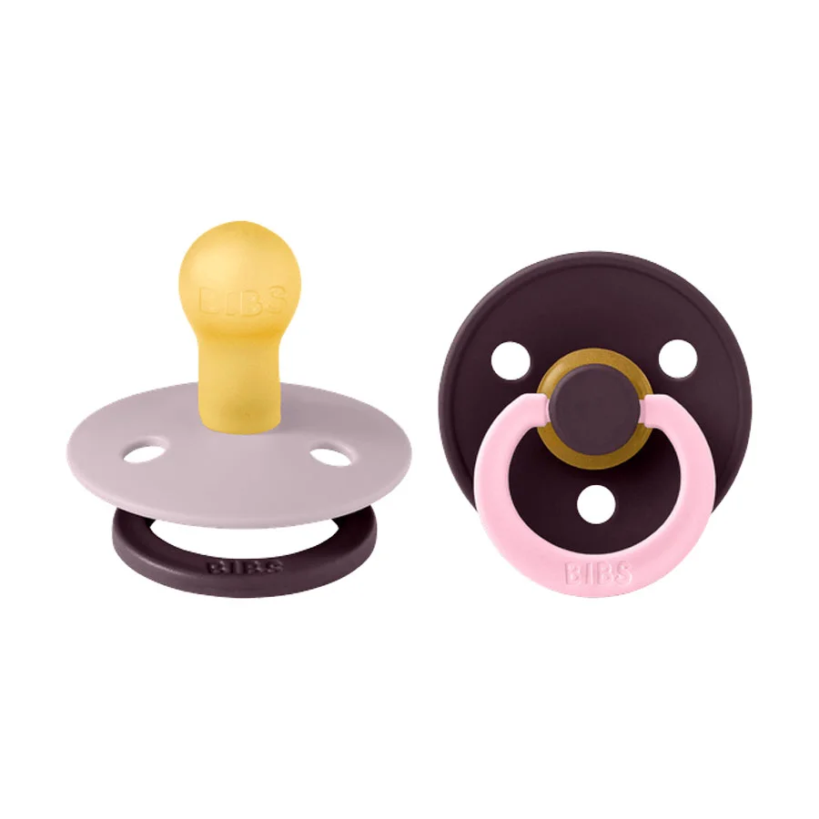 BIBS Colour Studio Fusion 2er-Pack Schnuller Größe 1, Dusky Lilac & Plum