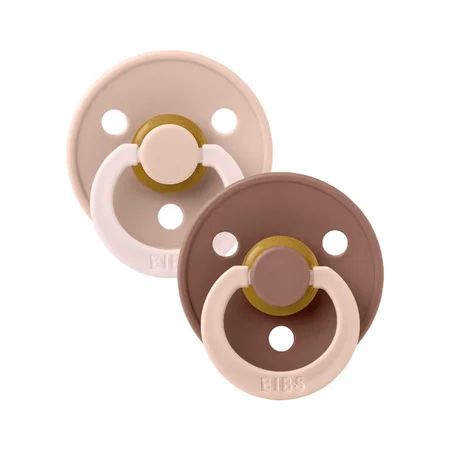 BIBS Colour Studio Fusion 2er-Pack Schnuller Größe 1, Blush & Woodchuck