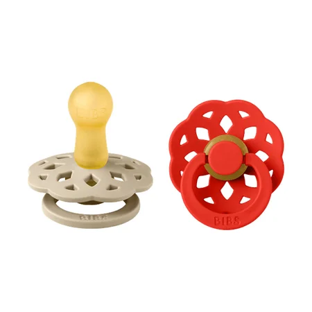 BIBS Boheme Colour Drop 2-pak Sut Str 1, Vanilla & Candy Apple