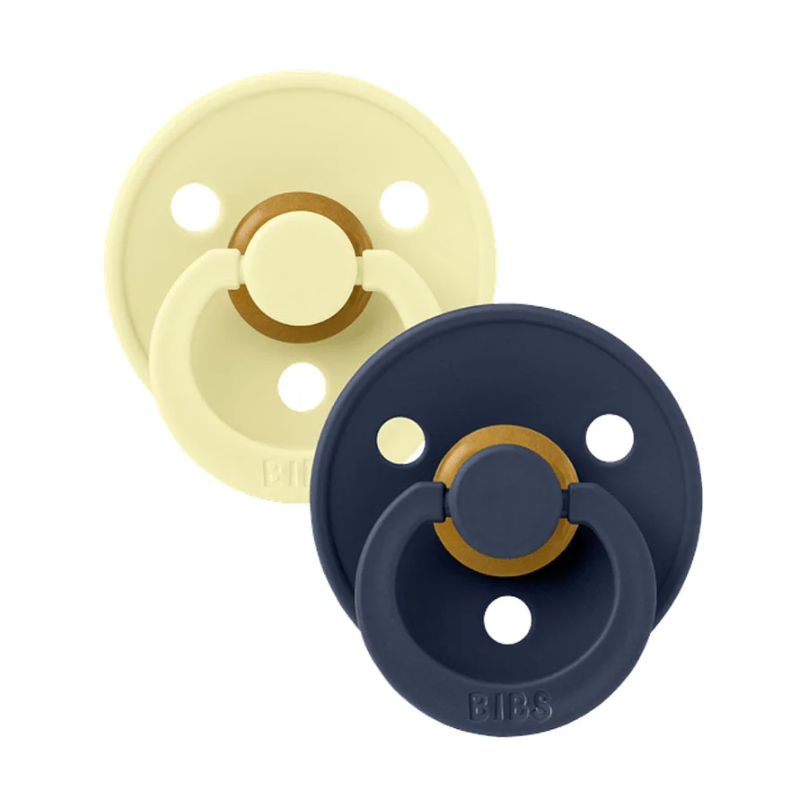BIBS Colour Drop 2er-Pack Schnuller Größe 2, Luna & Deep Space