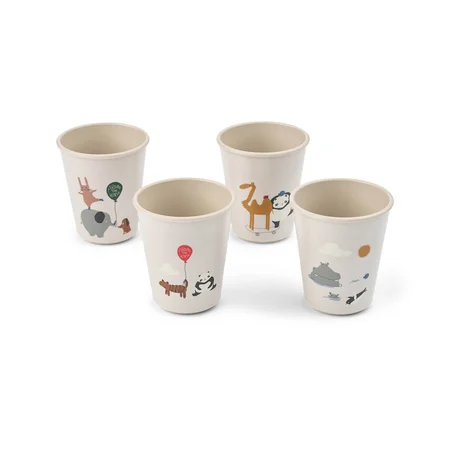 Liewood Lana 4er-Pack Becher, Around the World/Sandy