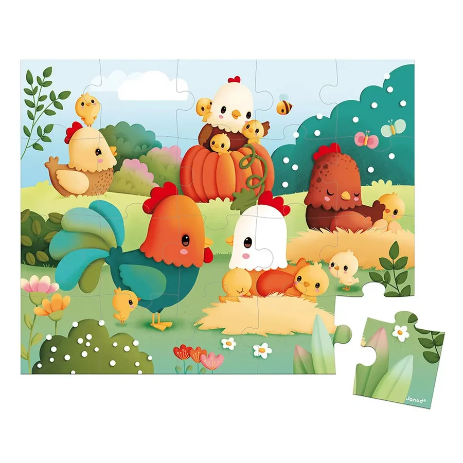 Janod Puzzle Willkommen auf dem Bauernhof, 20 Teile