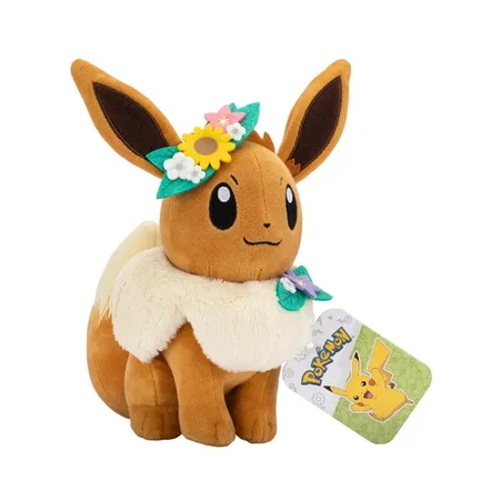Pokemon 20 cm bamse, Eevee med blomsterkrans