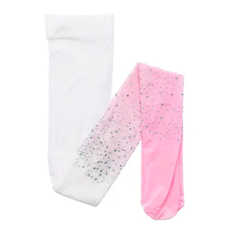 Great Pretenders Strumpfhose mit Strass-Stickerei, pink/weiß 3-8 Jahre