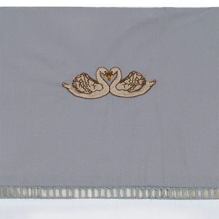 Konges Sløjd babysengetøj med broderi, swan