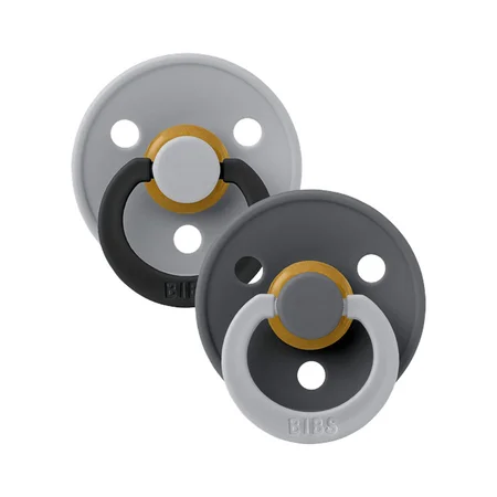 BIBS Colour Studio Fusion 2er-Pack Schnuller Größe 2, Cloud & Iron