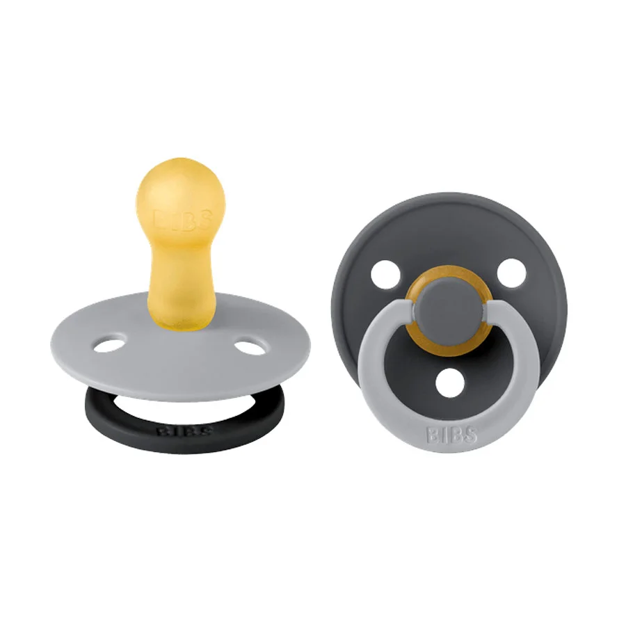 BIBS Colour Studio Fusion 2er-Pack Schnuller Größe 2, Cloud & Iron