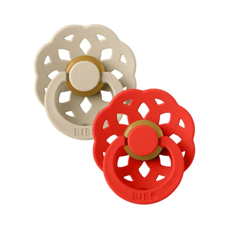 BIBS Boheme Colour Drop 2-pak Sut Str 1, Vanilla & Candy Apple