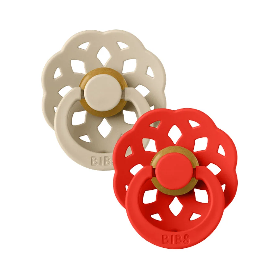 BIBS Boheme Colour Drop 2-pak Sut Str 1, Vanilla & Candy Apple