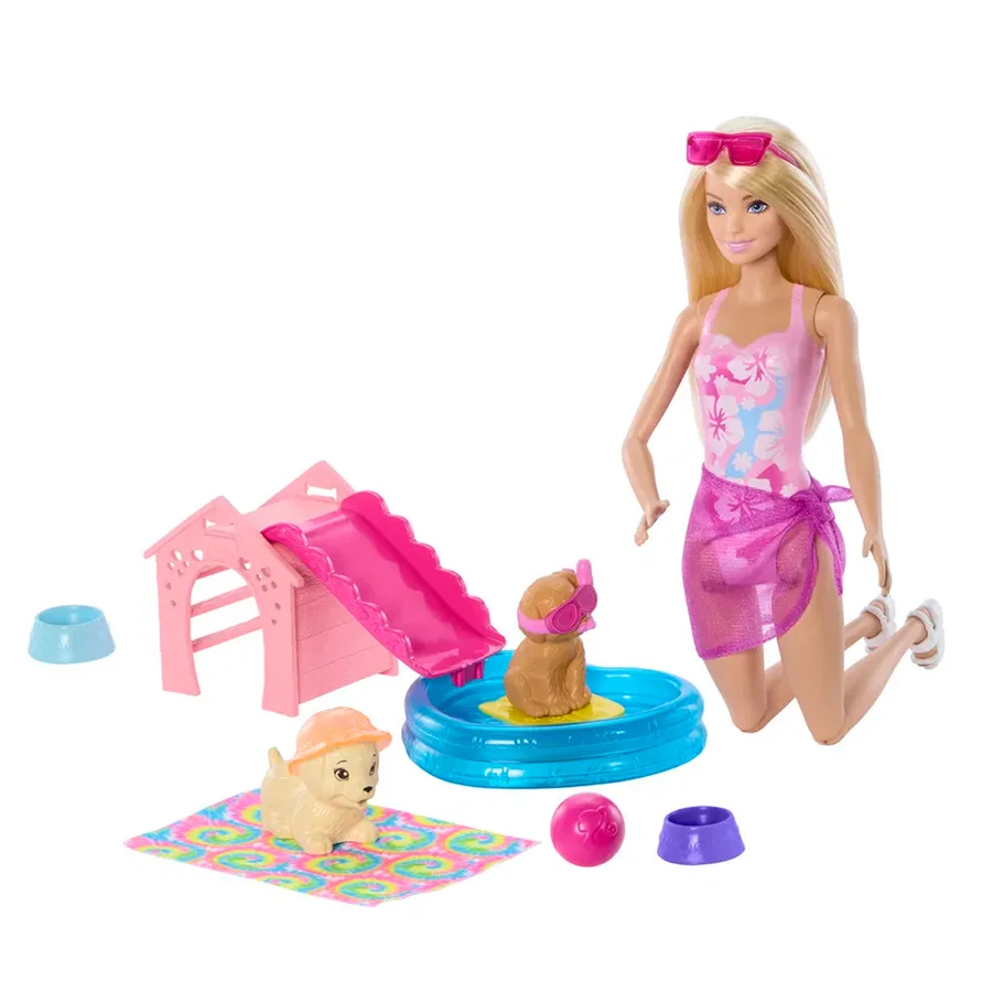 Barbie mit Hunden & Hundepool, Aloha Party