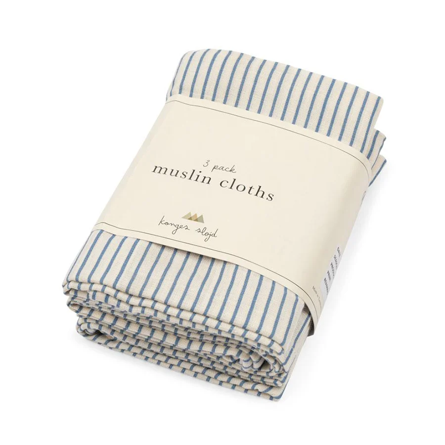 Konges Sløjd 3er-Pack Stoffwindeln, stripe blue