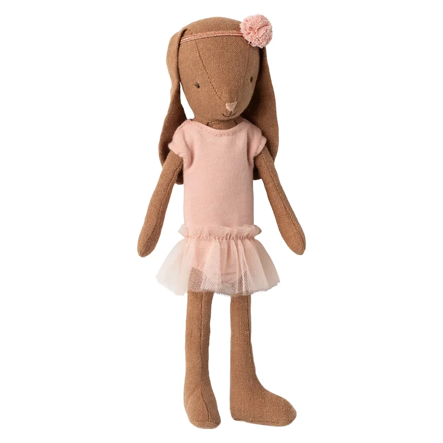 Maileg Brun Kanin Str. 1, Rosa Tylskørt