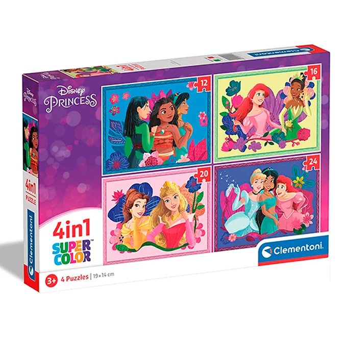 Puslespil Disney prinsesser, 4 i 1