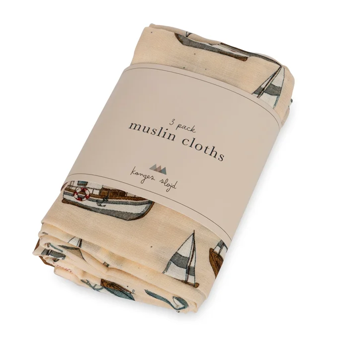 Konges Sløjd 3-pak stofbleer, sail away
