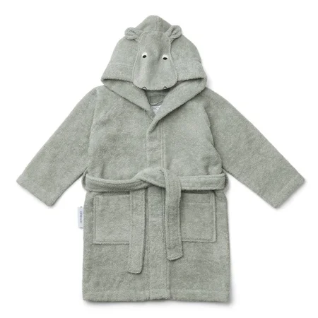 Liewood badekåbe til børn, flodhest dove blue