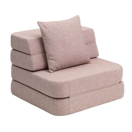 3-Fold Sofa Single, zartrosa mit dunkelrosa Knopf, byKlipKlap