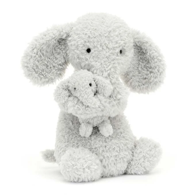 Jellycat Huddles elefant grå, 24 cm