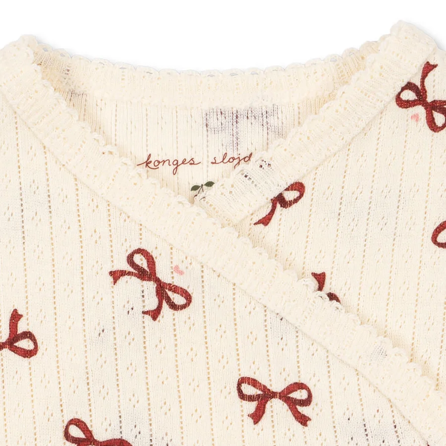 Konges Sløjd Minnie Newborn Bodystocking, Bow Rouge - str 68/6 mdr