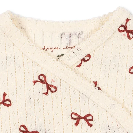 Konges Sløjd Minnie Newborn Bodystocking, Bow Rouge - str 68/6 mdr