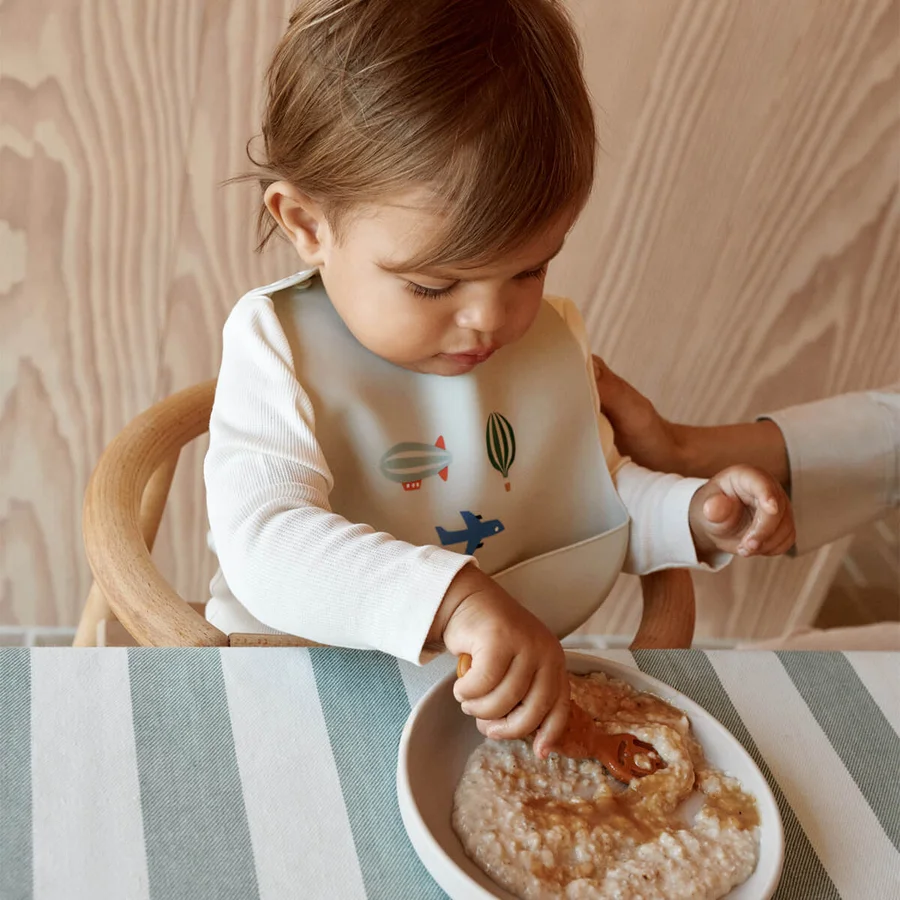 Liewood Tilda 2-pak Silikone Hagesmæk, Aviator/Ecru