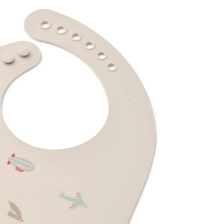 Liewood Tilda 2-pak Silikone Hagesmæk, Aviator/Ecru