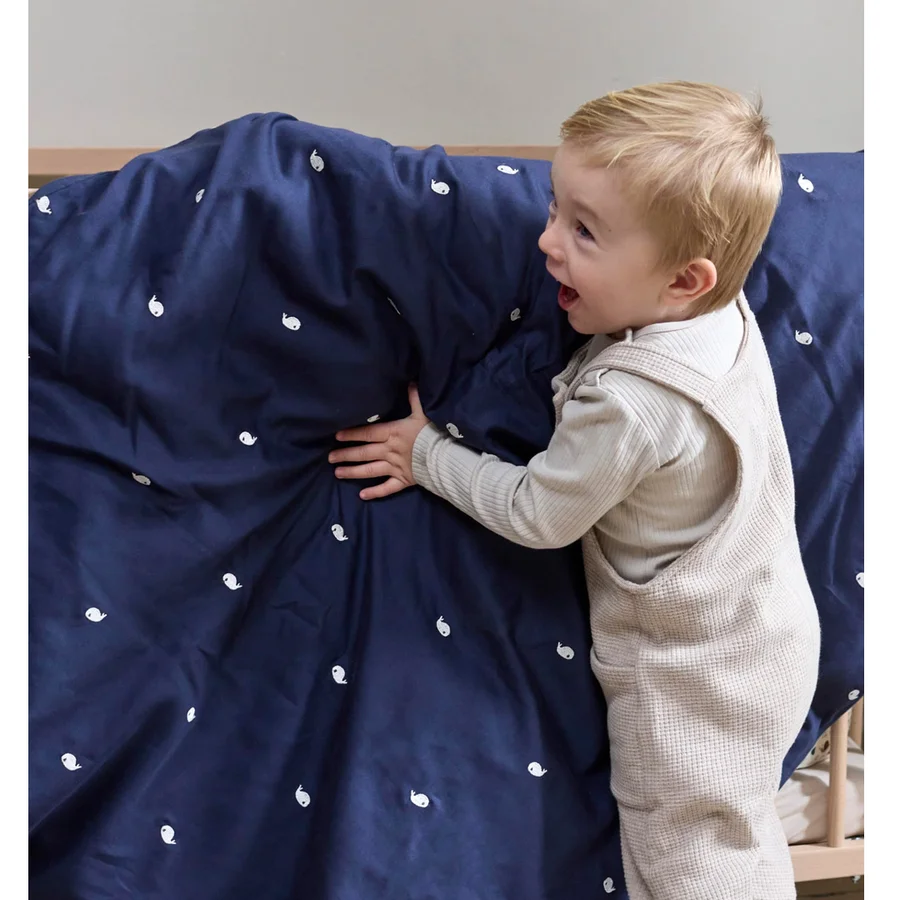 Filibabba Baby-Bettwäsche, Wal Christian, Midnight