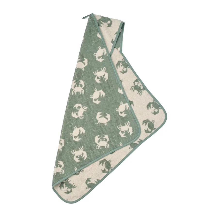 Liewood Alba Baby Kapuzen-Handtuch, crab/sandy