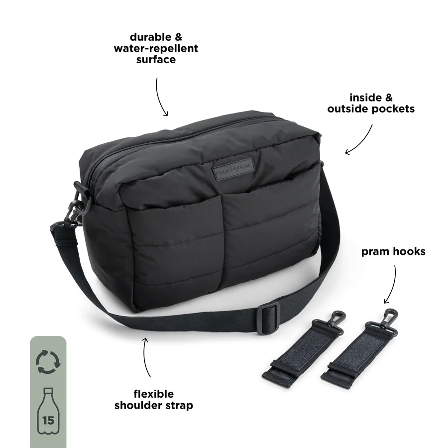 Done By Deer Quiltet Wickeltasche, schwarz