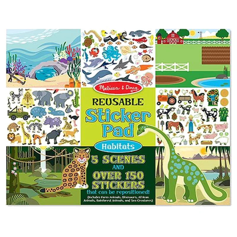 Melissa and Doug aktivitetssæt med vinylmærker, Levesteder