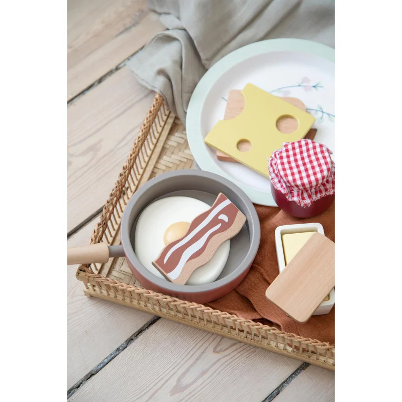 Sebra legemad i træ, morgenmad