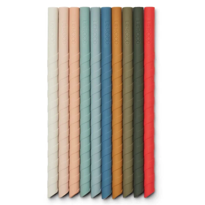 Liewood 10er-Pack Silikonstrohhalme, multi