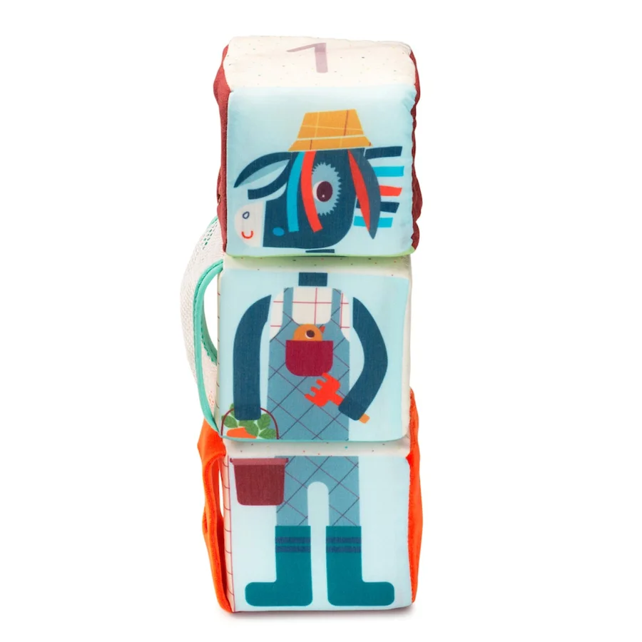 Lilliputiens aktivitetsklodser i stof, bondegård